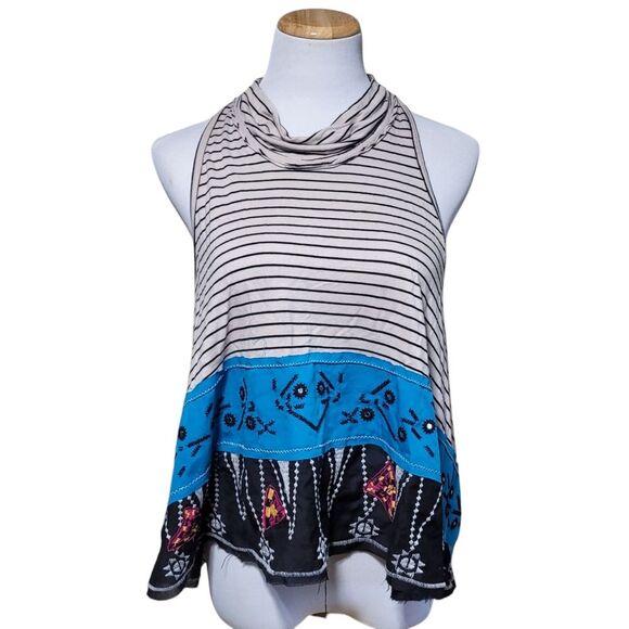 Free People Ivory North South Tank Top Embroidered  Womens Small - Picture 1 of 10